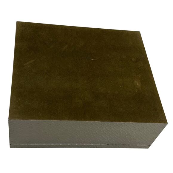 Industrial Look Aluminum Jewelry Box Velvet Lined Organizer Interior Mirror - Picture 7 of 10